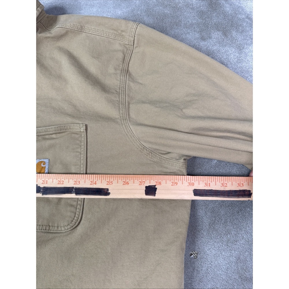 Carhartt Fleece Lined Shirt Jacket Snap Front Men's Size 3XL Tan - Picture 11 of 13